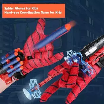1 комплект, игрушка для стрельбы, паутина, слингер, набор игрушек, забавная детская развивающая игрушка на запястье, косплей, пусковая установка для детей синий