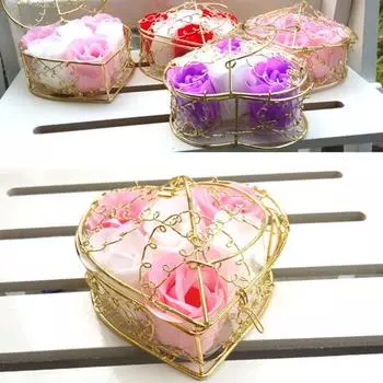 1 комплект имитация цветка поддельное мыло романтическое кованое железо цветок розы DIY украшение свадебного букета розовый