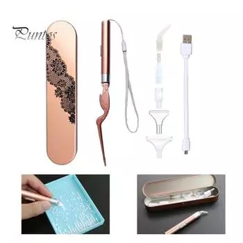 1 комплект, инновационная светящаяся перезаряжаемая ручка для рисования ногтей, алмазная живопись для ногтей, ручка для подарка розового золота