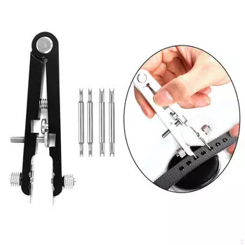 1 комплект инструментов для ремонта часов, плоскогубцы, съемник штифтов (Включите 4 шт. булавок) чёрный