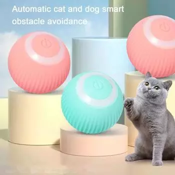 1 комплект, интерактивная игрушка для кошек, вращающаяся на 360 градусов, игрушечный мяч для кошек, зарядка через USB, гравитационный умный катящийся шар, товары для домашних животных синий