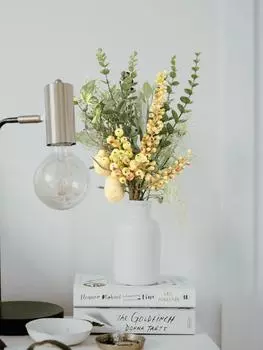 1 комплект искусственных цветов, искусственная зелень, эвкалипт, ягоды, пластиковые искусственные растения для свадьбы, дома, сада, вечеринки, двора, балкона, декора гостиной зелёный