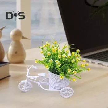 1 комплект, искусственный цветок, поплавок, реалистичный безводный, красивый, свежий, сохраняющий искусственный колокольчик, орхидея, велосипед, свадебный декор оранжевый