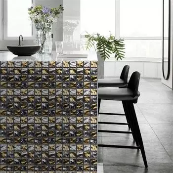 1 комплект из 10 шт. самоклеящаяся плитка 3D наклейка водонепроницаемая ванная комната настенная наклейка украшение блестки мозаика плитка настенная наклейка обои