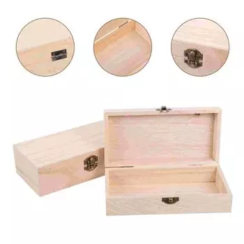 1 комплект из 2 деревянных подарочных упаковочных коробок в стиле ретро, креативные продолговатые подарочные коробки для хранения, шкатулка для украшений, консервированная цветочная коробка