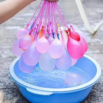 1 комплект из 37 воздушных шаров с водой в стиле хип-хоп для летней вечеринки, водяные шарики с быстрым заполнением и автоматическим завязыванием узлов, установка вечеринки, развлечения на свежем воздухе 1 bunch of 37pcs(Random color) разноцветный