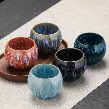 1 комплект из 5 чашек в виде драконьих яиц, чайная чашка Kiln Variations, домашний керамический чайный сервиз, чашка Master Cup, чаша для чая Kung Fu, деловой подарок, посуда для питья