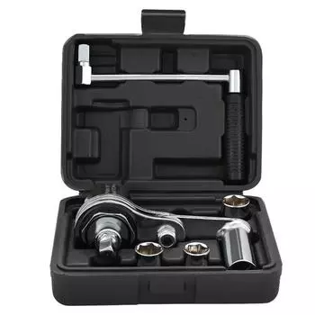 1 комплект из 5 инструментов для ремонта автомобиля, динамометрический ключ с храповым механизмом, съемник гаек, инструмент для разборки и ремонта автомобильных шин, набор для ремонта автомобилей чёрный