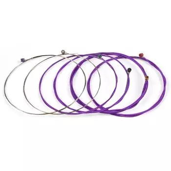 1 комплект из 6 гитарных струн, сменные струны для электрогитары и акустической гитары, гитара со стальными струнами Purple String