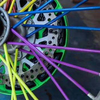 1 комплект из 8 цветов, полоски для стайлинга автомобиля, мотокроссовый мотоцикл, ступица колеса, стальная проволока, трубка, рукав, спицы, украшение 17/24 см, лента для обода