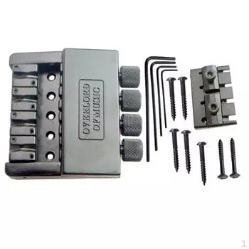 1 комплект из четырех струнных седловых струнодержателей с набором винтов для деталей электрогитары - черный