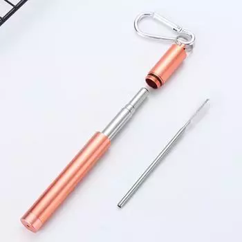 1 комплект из трех секций складная телескопическая трубочка из нержавеющей стали для школьной фляги складная трубочка для детей розового золота