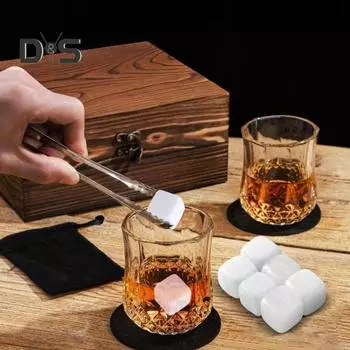 1 комплект износостойких камней для виски, идеальные подарки, металлическая многоразовая чашка для гладкого вина, крутого камня чёрный