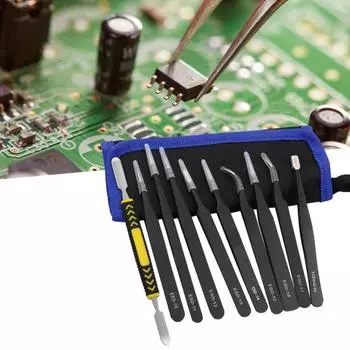 1 комплект изогнутых пинцетов высокой твердости, нержавеющих пинцетов из нержавеющей стали, ESD, мини-лома, набора инструментов для дома