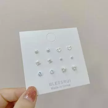 1 комплект изящных жемчужных сережек-гвоздиков, простой милый маленький комплект сережек-гвоздиков в корейском стиле для женщин и девочек, ювелирные изделия для вечеринки, подарок