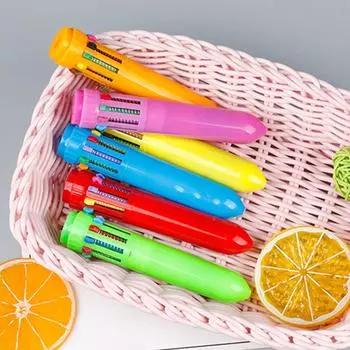 1 комплект канцелярских принадлежностей для студентов, портативные школьные принадлежности, нейтральные ручки, десятицветная подпись, реквизит, детские подарки