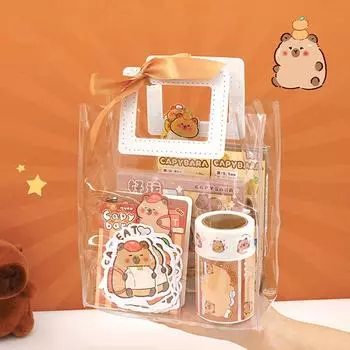 1 комплект канцелярских принадлежностей Kawaii Capybara, мультяшный милый набор канцелярских принадлежностей для сумок, офисные школьные принадлежности, канцелярские принадлежности для студентов, подарки на день рождения A4