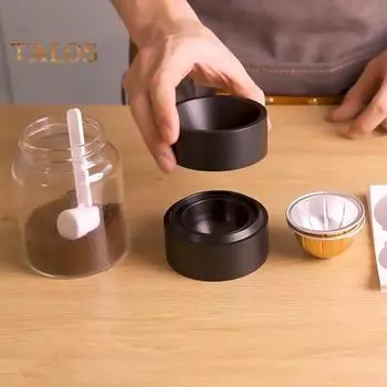 1 комплект капсульного фильтра для кофе. Простое управление. Наполнение порошком. Длительный срок службы. Удобный легко закрывающийся набор для наполнения кофейных капсул. Кухонные аксессуары. чёрный