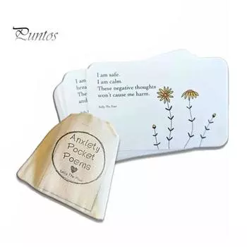 1 комплект, карманная открытка со стихами и сумкой для хранения, снятие стресса, тревога, позитивная жизненная поддержка эмоций, комплект карточек со стихами, подарок для детей и взрослых Sets