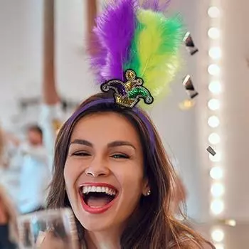 1 комплект, карнавальная повязка на голову, серьги, ожерелье, юбка, комплект, декор для отца, блестки, длинная кисточка, красочная юбка трапециевидной формы, маскарадный костюм для косплея One Size B