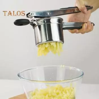 1 комплект, картофельная толкушка с нескользящей ручкой, нержавеющая, прочная, ручная соковыжималка для пищевых продуктов, инструмент для столовой серебряный