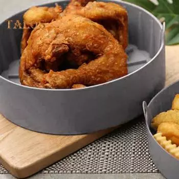 1 комплект, кастрюля для фритюрницы с антипригарным покрытием, легко чистится, многоразовая, популярная, без бисфенола А, сменный вкладыш для фритюрницы для выпечки 16cm розовый