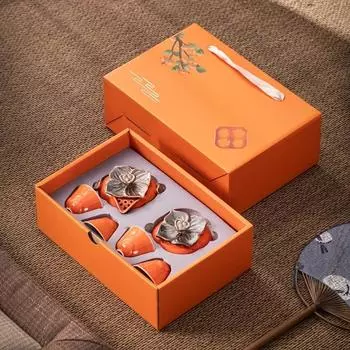 1 комплект керамических чайных сервизов, инструменты для приготовления чая, чайники с чайными чашками, чайный сервиз кунг-фу для дома, чайной комнаты, офиса отеля, чайные аксессуары, праздничные подарки 6 Piece Set