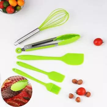 1 комплект кистей для выпечки, термостойкий антипригарный пищевой скребок с зажимом для пищевых продуктов розовый