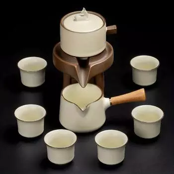 1 комплект, китайская каменная мельница, чайный сервиз кунг-фу, каменная мельница, чайный горшок, чайная чашка, чайная церемония, вечерние, кухонные принадлежности для кафе