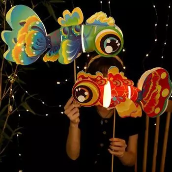 1 комплект, китайский новогодний фонарь с драконом, праздничная вечеринка, пластиковый фонарь ручной работы для весеннего фестиваля, светодиодные светящиеся украшения в виде дракона для внутреннего и наружного использования A