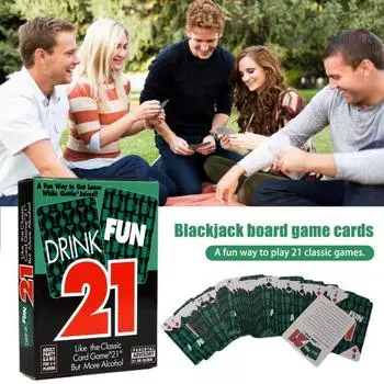 1 комплект, классические игральные карты с 21 напитком, плотная бумага, портативная колода для карт, семья, друзья, взрослые, бар, вечерние игры, ночной реквизит, комплект игровых карт