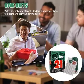1 комплект, классические игральные карты с 21 напитком, плотная бумага, портативная колода для карт, семья, друзья, взрослые, бар, вечерние игры, ночной реквизит, комплект игровых карт Sets
