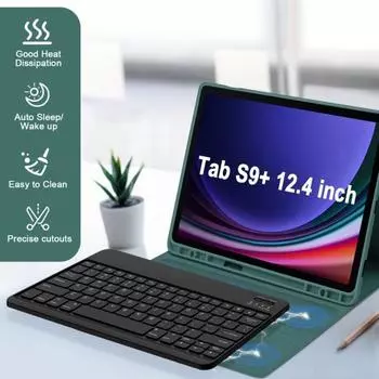 1 комплект клавиатуры планшета и защитного чехла Красочная беспроводная Bluetooth-совместимая клавиатура с цветной подсветкой ТПУ Защитная пленка для планшета Galaxy небесно-голубой