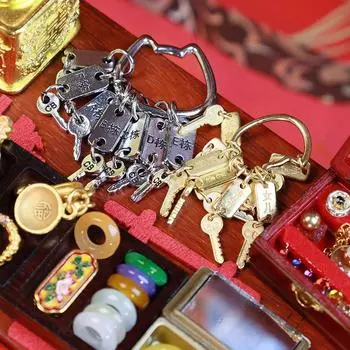 1 комплект ключей кукольный домик миниатюрные аксессуары мебель модель декор игрушка симуляция аксессуар золотой