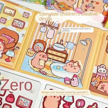 1 комплект книг с заданиями Capybara Busy Book Наклейки Книга Ручная работа DIY Игрушки Подарок Девочкам Daily Life