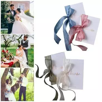 1 комплект, книга свадебных клятв с лентой, золотой фольгой, надписью, свадебный душ, церемония помолвки, открытка с его клятвой, подарок D