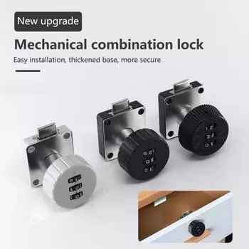 1 комплект кодового замка, 3-значный пароль, противоугонное оборудование для защиты дверей почтового ящика, двери шкафа, дома чёрный