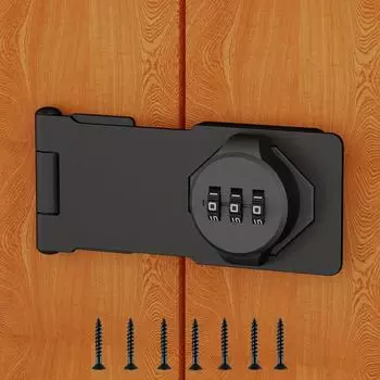 1 комплект кодового замка без ключа, 3-значный кодовый замок для дверей шкафа, поворотная ручка, замок-защелка с кодом пароля, дверь шкафа из цинкового сплава black