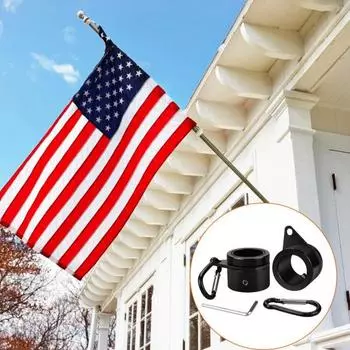 1 комплект колец для флагштока с карабинным ключом из прочного сплава 360 серебряный