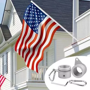 1 комплект колец для флагштока с карабинным ключом, прочный сплав, вращающийся на 360 градусов, не допускающий запутывания, крепежное кольцо для флагштока серебряный