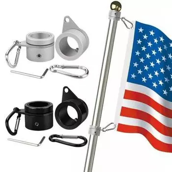 1 комплект колец для флагштока с карабинным ключом из прочного сплава на 360 градусов чёрный