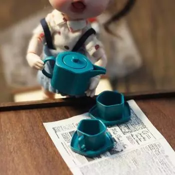 1 комплект коллекционной новинки изысканного качества 1:12/1:6 реалистично выглядящих миниатюрных чайных изделий, модель чайника, ролевые игры, кухонная игрушка, кукольный домик S синий