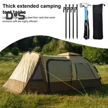 1 комплект колышков для палатки с сумкой для хранения молотка, светящийся в темноте, прочный, легкий, ветрозащитный, колышек для палатки на земле, для кемпинга серый