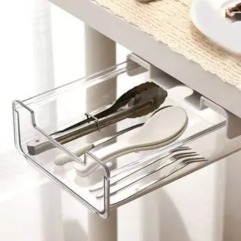 1 комплект, компактный пластиковый многофункциональный ящик для канцелярских принадлежностей большой емкости под столом, органайзер для ручек для дома прозрачный