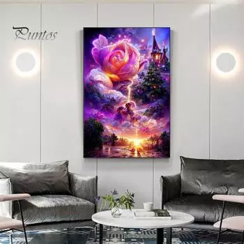 1 комплект комплект алмазной живописи абстрактные пейзажи яркий цвет руки улучшение 5D DIY алмазное искусство ремесло украшение дома A