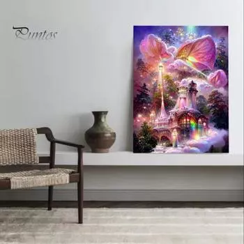 1 комплект комплект алмазной живописи изысканный грибной узор горный хрусталь картина 5D DIY ремесло для украшения дома C