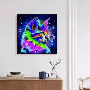 1 комплект комплект алмазной живописи милый кот узор снятие стресса повышение уверенности в релаксации активность DIY Алмазная вышивка искусство