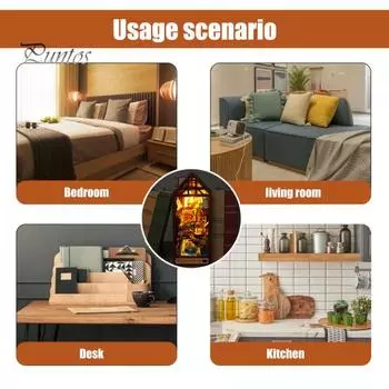 1 комплект, комплект книжного уголка, французский город, тема, фантазия, европейская ретро-обложка, сделай сам, кукольный домик, деревянный форзац для книг, строительный комплект, украшение для дома коричневый