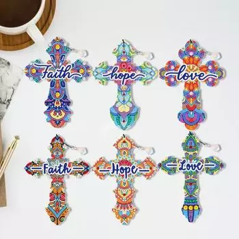 1 комплект, комплект закладок для рисования с искусственным алмазом, украшение «сделай сам», красочные стразы, картина с перьями, крест, кулон из искусственного алмаза, художественные ремесленные проекты для темно-синий