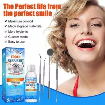 1 комплект комплекта для ремонта зубов для женщин и мужчин, набор для замены временных зубов, формованные термофиксирующие бусины для заполнения, исправления отсутствующего и сломанного зуба или B
